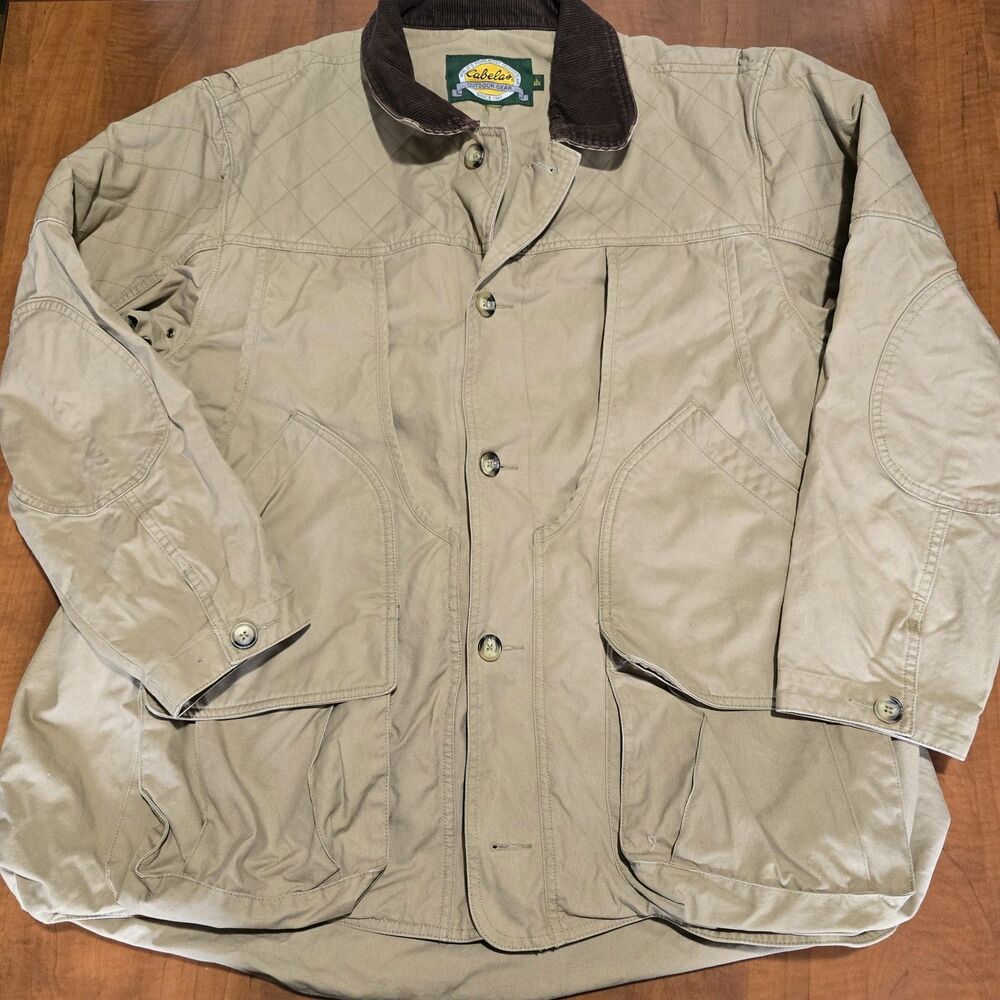 Cabelas Vintage Heavyweight Corduroy Collar Utility Chore Hunting Jacket L